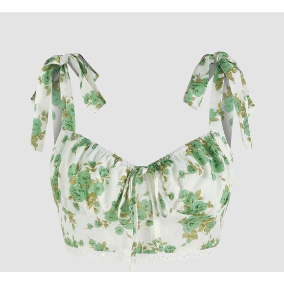 ✨Cider Floral Bowknot Cami Sz Small Crop Top✨ - Picture 1 of 3